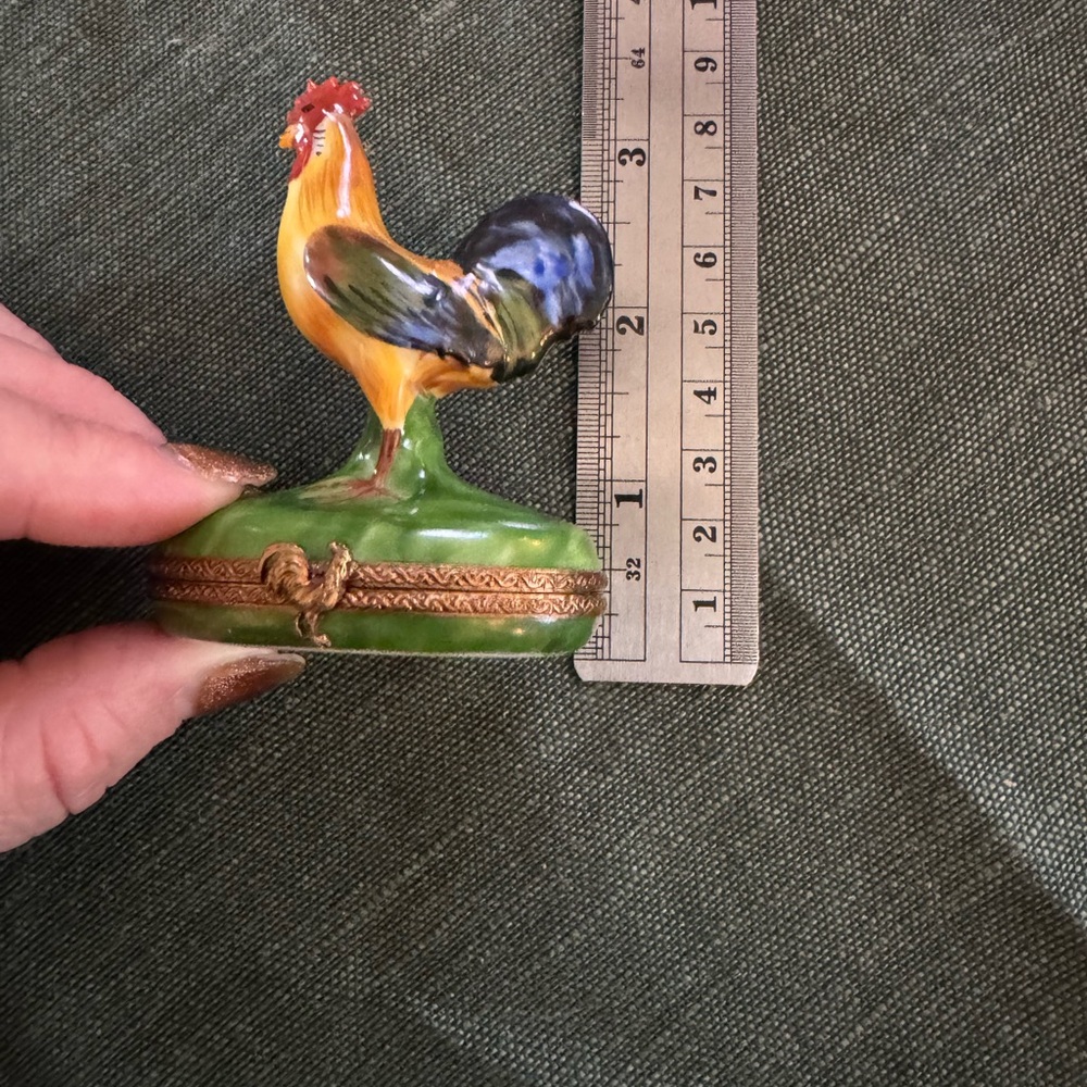 Limoges Hand-Painted Rooster Trinket Box - Picture 9 of 10